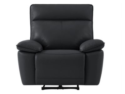 Fauteuil relax électrique en cuir de vachette noir NOVENA