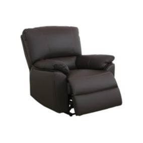 Fauteuil relax électrique en cuir MARCIS - Marron