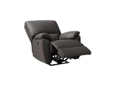 Fauteuil relax électrique en cuir MARCIS - Marron