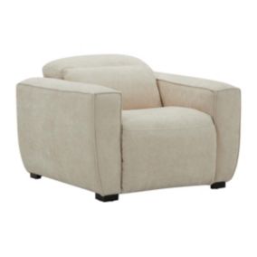 Fauteuil relax électrique en tissu beige LAGUNDI