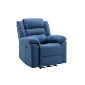 Fauteuil relax électrique en tissu bleu BUROLO