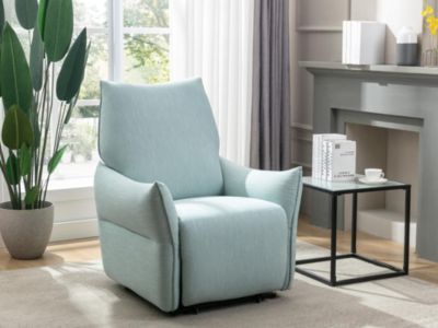 Fauteuil relax électrique en tissu bleu clair MODOC