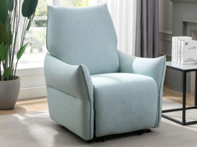 Fauteuil relax électrique en tissu bleu clair MODOC