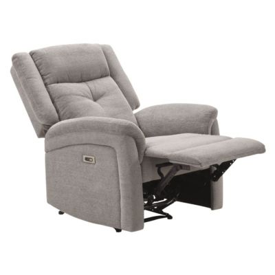 Fauteuil relax électrique tissu polyester gris clair - MELILLA