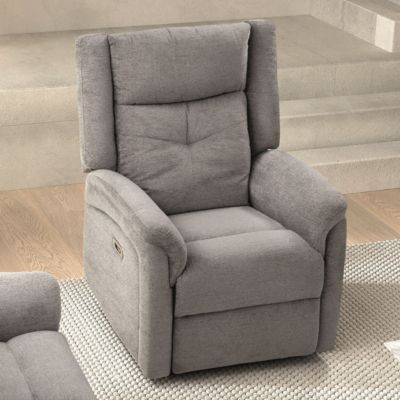 Fauteuil relax électrique tissu polyester gris clair - MELILLA