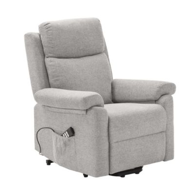 Fauteuil relax releveur électrique tissu gris clair - MACIANA