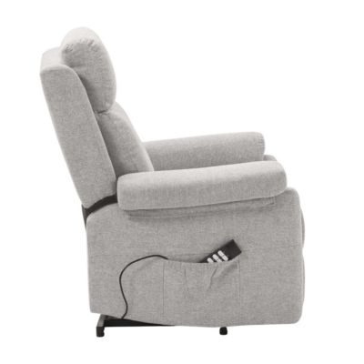 Fauteuil relax releveur électrique tissu gris clair - MACIANA