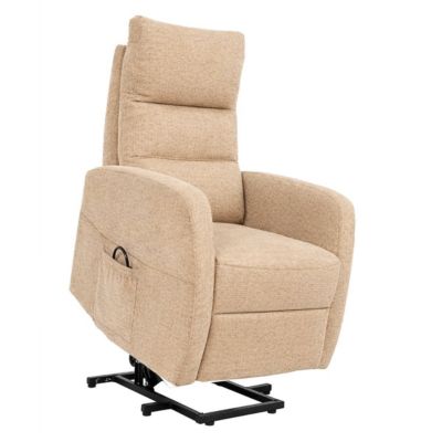 Fauteuil relax releveur tissu polyester beige orangé chiné - NYMPHAEA