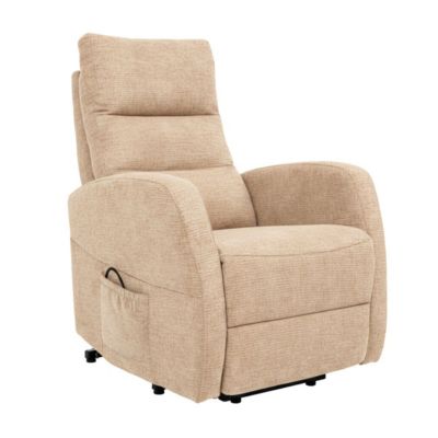 Fauteuil relax releveur tissu polyester beige orangé chiné - NYMPHAEA