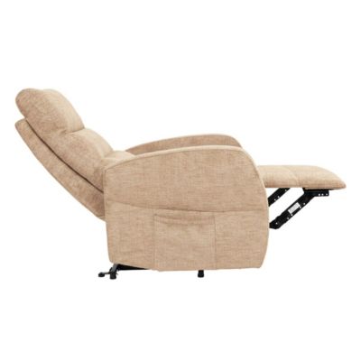 Fauteuil relax releveur tissu polyester beige orangé chiné - NYMPHAEA
