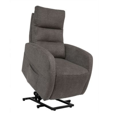 Fauteuil relax releveur tissu polyester gris foncé chiné - NYMPHAEA
