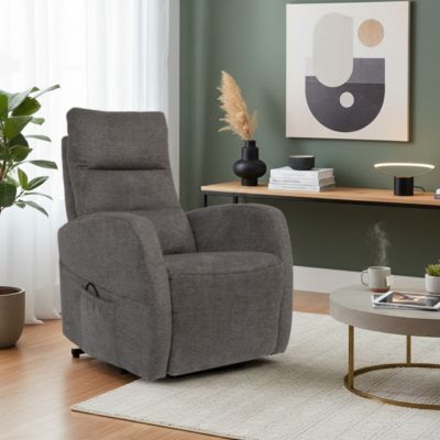 Fauteuil relax releveur tissu polyester gris foncé chiné - NYMPHAEA