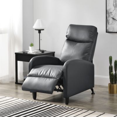 Fauteuil Relaxant Bregenz Inclinable et Repose-Pieds Similicuir Gris en.casa