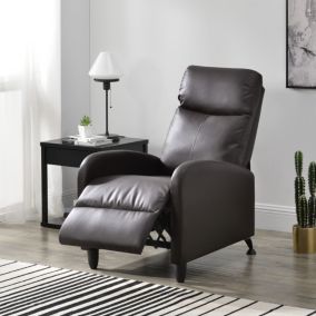 Fauteuil Relaxant Bregenz Inclinable et Repose-Pieds Similicuir Marron en.casa