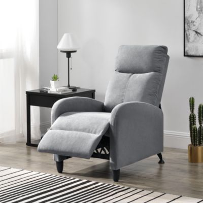 Fauteuil Relaxant Bregenz Inclinable et Repose-Pieds Textile Gris clair en.casa