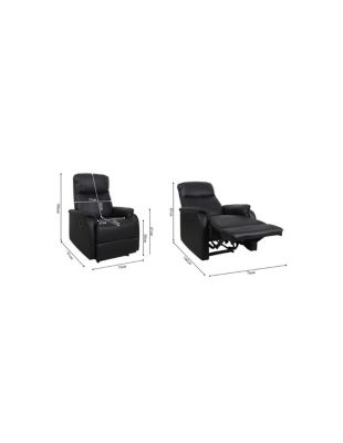 Fauteuil relaxation relevable manuellement BERLIN coloris noir
