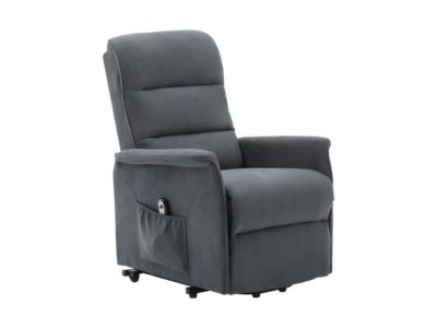 Fauteuil releveur électrique en tissu anthracite CAPUCINE