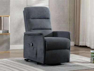 Fauteuil releveur électrique en tissu anthracite CAPUCINE