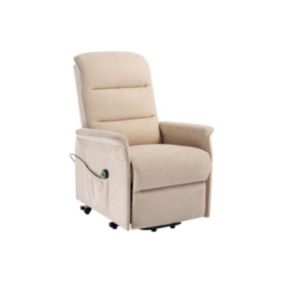 Fauteuil releveur électrique en tissu beige CAPUCINE