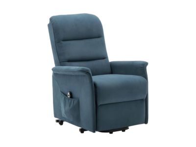 Fauteuil releveur électrique en tissu bleu CAPUCINE