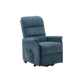 Fauteuil releveur électrique en tissu bleu CAPUCINE