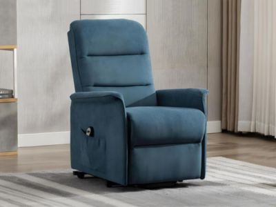 Fauteuil releveur électrique en tissu bleu CAPUCINE