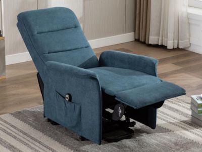 Fauteuil releveur électrique en tissu bleu CAPUCINE