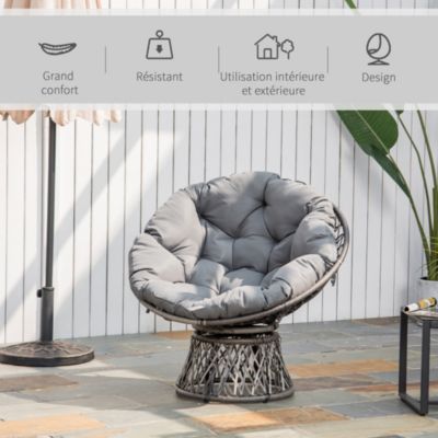 Fauteuil rond de jardin fauteuil papasan pivotant grand confort dia.97 ...