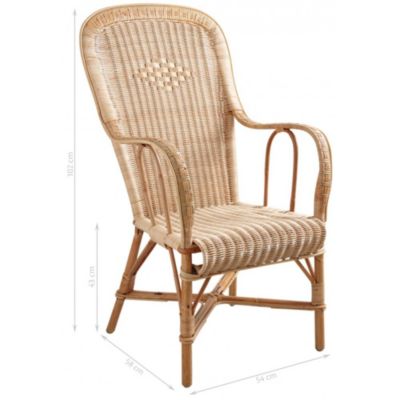 Fauteuil rotin dossier haut  N/A