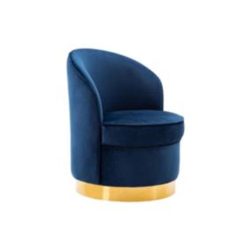 Fauteuil SANELA en velours - Bleu nuit