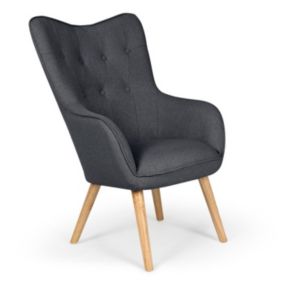 Fauteuil Scandinave "Aimee" 67cm Gris Foncé