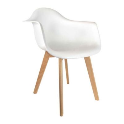 Fauteuil scandinave en polypropylène (Lot de 2) Blanc