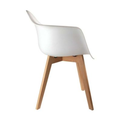 Fauteuil scandinave en polypropylène (Lot de 2) Blanc