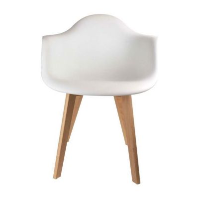 Fauteuil scandinave en polypropylène (Lot de 2) Blanc