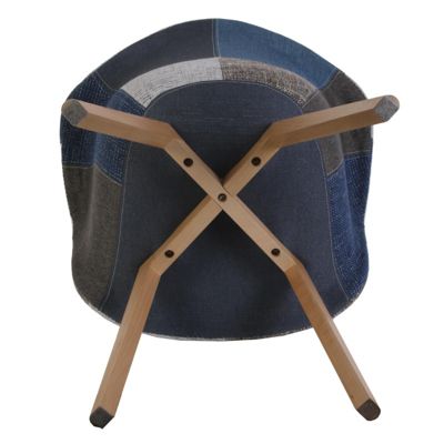 Fauteuil scandinave Patchwork (Lot de 2) Bleu