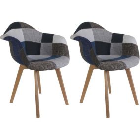 Fauteuil scandinave Patchwork (Lot de 2)