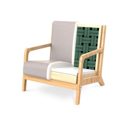 Fauteuil Scandinave Gustav En Tissu Beige – Confort Moelleux, Dossier Capitonnné, Style Rétro Moderne, Charge Max 110 Kg