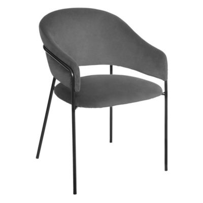 Fauteuil "Siron" - velours - gris - Atmosphera