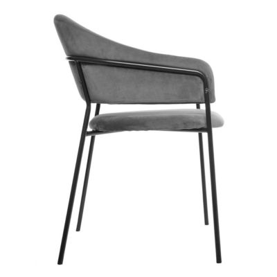 Fauteuil "Siron" - velours - gris - Atmosphera