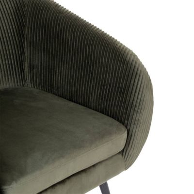 Fauteuil Solaro velours vert kaki - Atmosphera