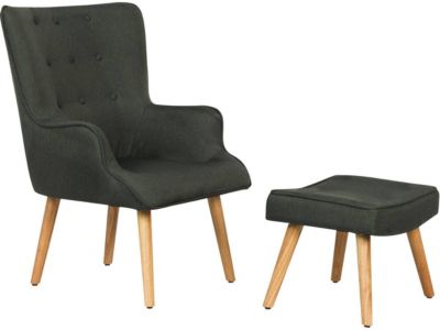 Fauteuil style scandinave tissu "Odense"  1 place  Gris foncé