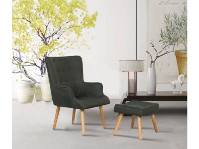 Fauteuil style scandinave tissu "Odense"  1 place  Gris foncé