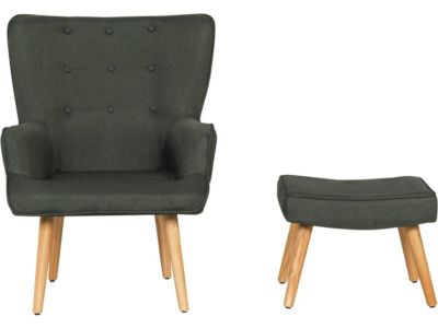 Fauteuil style scandinave tissu "Odense"  1 place  Gris foncé