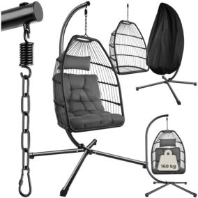 Fauteuil suspendu avec structure et coussin jusqu'à 160kg
