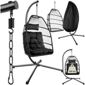 Fauteuil suspendu avec structure et coussin jusqu'à 160kg