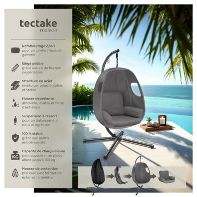 Fauteuil suspendu avec Support et Coussin charge maximale 160kg