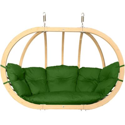 Fauteuil suspendu double en graphite-cocon de bois, vert