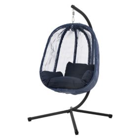 Fauteuil suspendu navy chaise hamac avec coussins d'assise support acier 150 kg