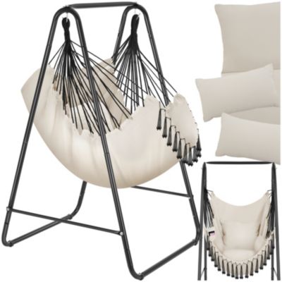 Chaise Suspendue Avec Une Capacite De Charge Allant Jusqua 180 Kg Siege Suspendu Avec Coussins Structure En Metal Et Cordes Suspendues 77 X 62 X 38 Cm 88303758