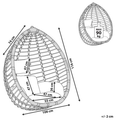 Fauteuil suspendu TOLLO Polyrotin Gris